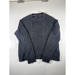 Ted Baker London Sweater Mens Large Heather Gray Wool Blend Crewneck Knit 3XL